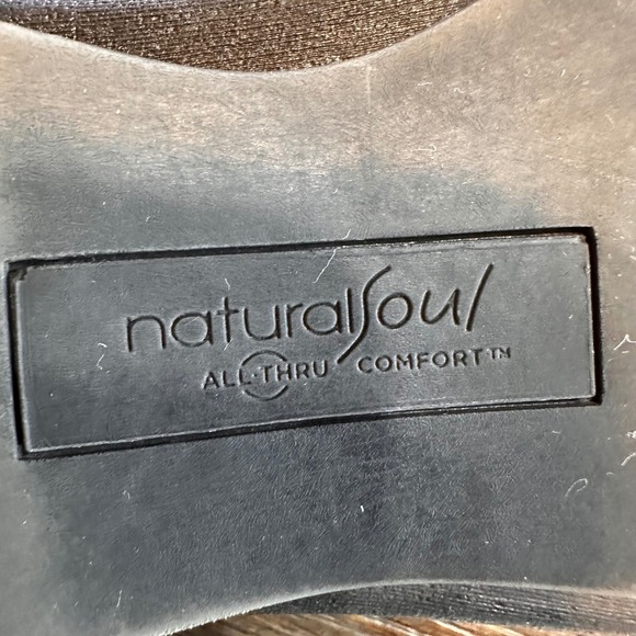 Natural Soul Barroll Black Leather Flower Detail Ankle Strap Sandals US 9.5M‎ - Picture 9 of 10